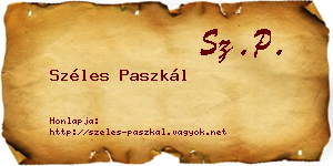 Széles Paszkál névjegykártya